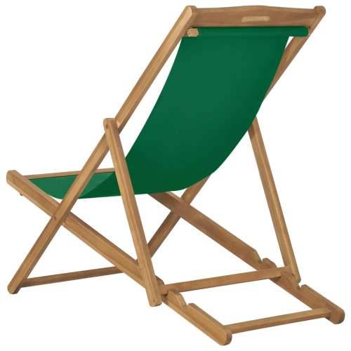 Sklopiva stolica za plažu od masivne tikovine zelena Cijena
