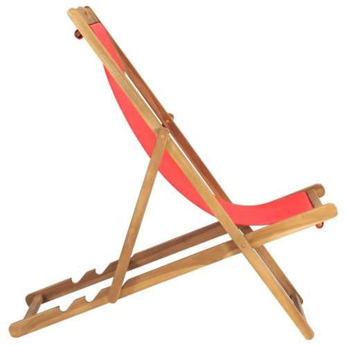 Sklopiva stolica za plažu od masivne tikovine crvena Cijena