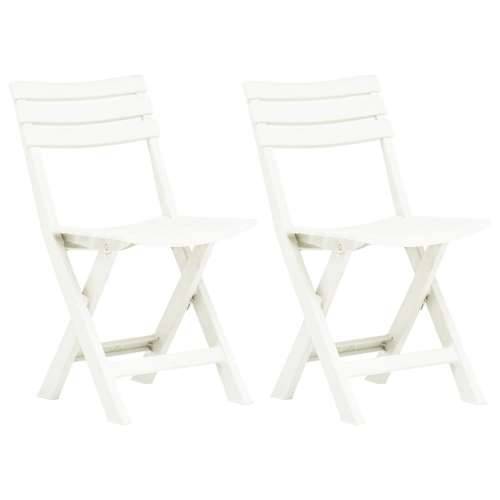 Sklopive vrtne stolice 2 kom plastične bijele Cijena