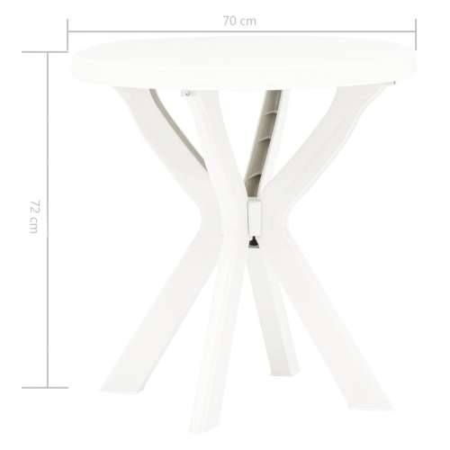 Bistro stol bijeli Ø 70 cm plastični Cijena