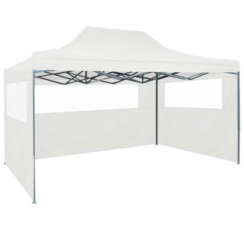 Sklopivi šator za zabave s 3 bočna zida 3 x 4,5 m bijeli
