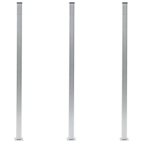 Stupovi za ogradu 3 kom aluminijski 185 cm