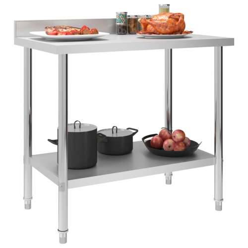 Kuhinjski radni stol 100 x 60 x 93 cm od nehrđajućeg čelika Cijena