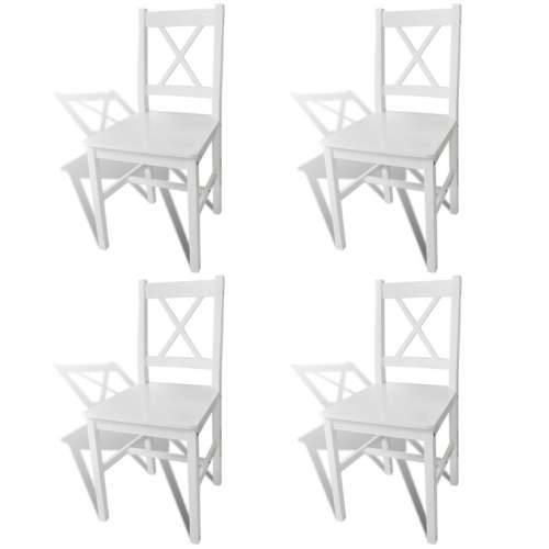 Blagovaonske stolice od borovine 4 kom bijele