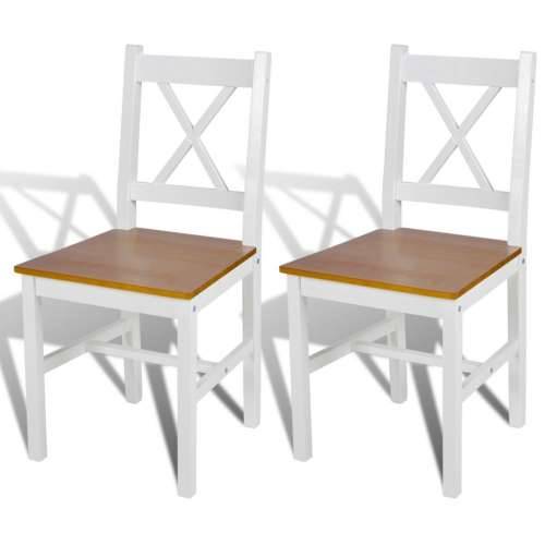 Blagovaonske stolice od borovine 2 kom bijele Cijena
