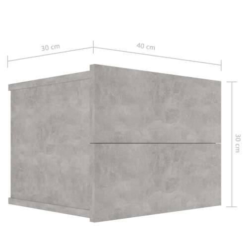 Noćni ormarić boja betona 40 x 30 x 30 cm od konstruiranog drva Cijena