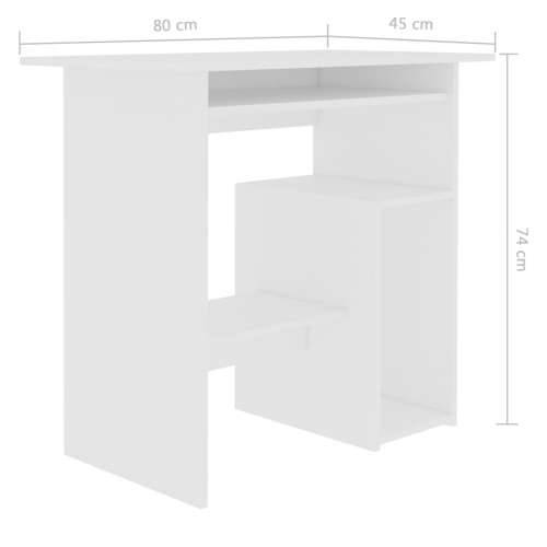 Radni stol bijeli 80 x 45 x 74 cm od iverice Cijena