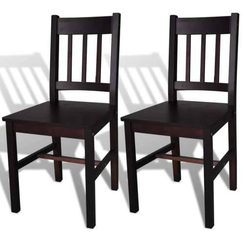 Blagovaonske stolice od borovine 2 kom tamno smeđe
