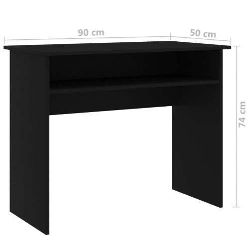 Radni stol crni 90 x 50 x 74 cm od konstruiranog drva - Crna Cijena