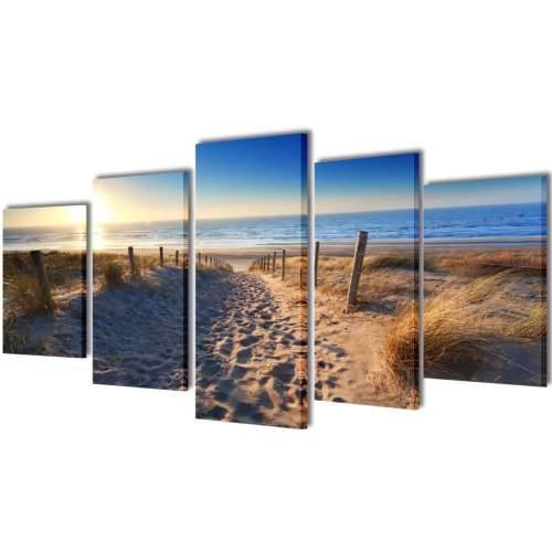 Zidne Slike na Platnu s Printom Pješčane Plaže 100 x 50 cm - 100 x 50 cm 1 Pješčana plaža Cijena