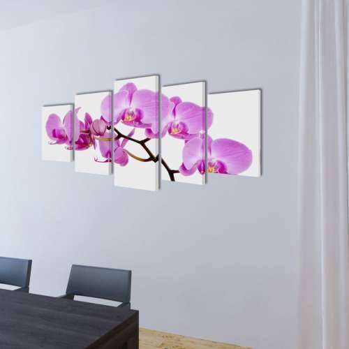 Zidne Slike na Platnu Set s Printom Orhideja 200 x 100 cm Cijena