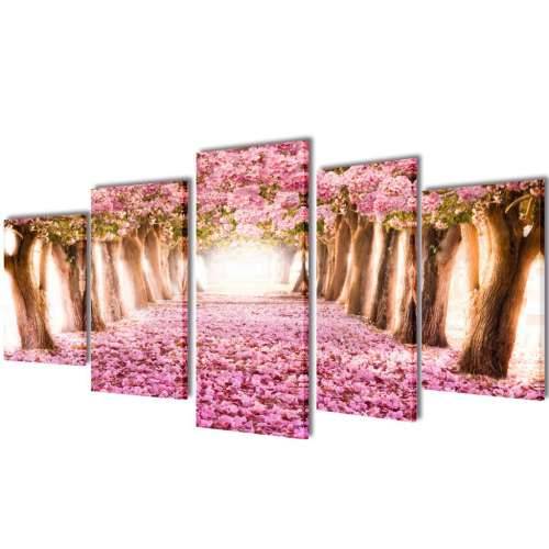 Zidne Slike na Platnu s Printom Trešnjinog Cvijeta 200 x 100 cm Cijena