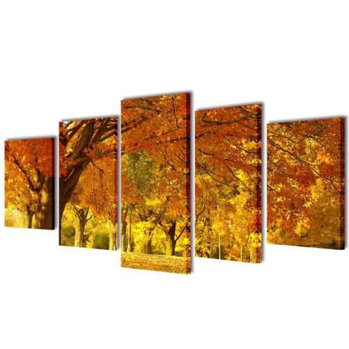 Zidne Slike na Platnu Set s Printom Drvo Javora 100 x 50 cm - 100 x 50 cm 1 Javor Cijena
