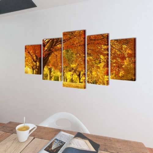 Zidne Slike na Platnu Set s Printom Drvo Javora 100 x 50 cm - 100 x 50 cm 1 Javor Cijena