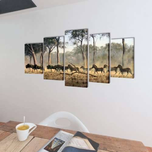 Zidne slike na platnu s zebrama 100 x 50 cm Cijena