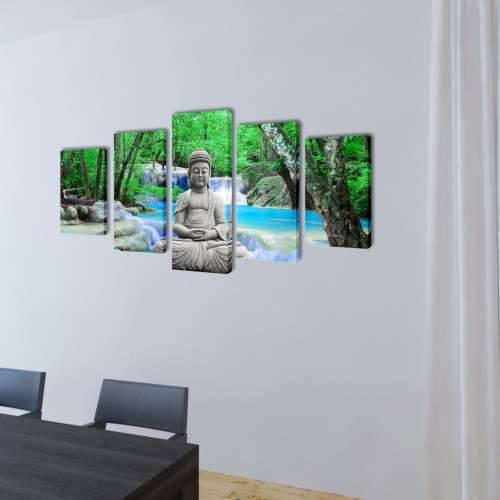 Zidne Slike na Platnu s Printom Buddha 200 x 100 cm - 200 x 100 cm 1 Buda Cijena