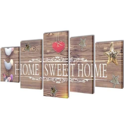 Zidne Slike na Platnu sa Printom Home Sweet Home 200 x 100 cm - 200 x 100 cm 1 Home sweet home Cijena