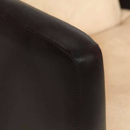 Fotelja od prave kože svjetlosmeđa i crna Cijena