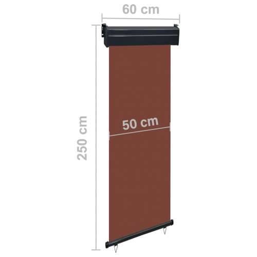 Balkonska bočna tenda 65 x 250 cm smeđa - Smeđa 65 x 250 cm 1 Cijena
