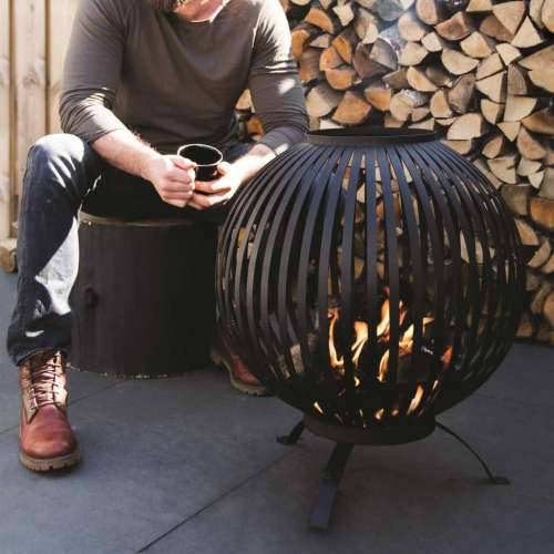 Esschert Design kugla za vatru prugasta crna od ugljičnog čelika FF400 Cijena