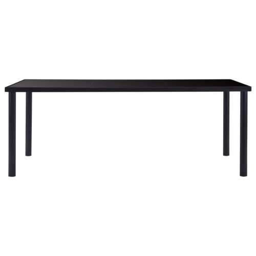Blagovaonski stol crni 200 x 100 x 75 cm od kaljenog stakla - 200 x 100 x 75 cm 1 Cijena