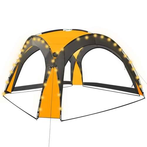 Šator za zabave LED s 4 bočna zida 3,6 x 3,6 x 2,3 m žuti Cijena