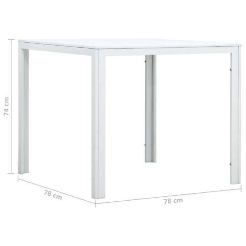 Stolić za kavu bijeli 78 x 78 x 74 cm HDPE s izgledom drva - Bijela 1 Cijena