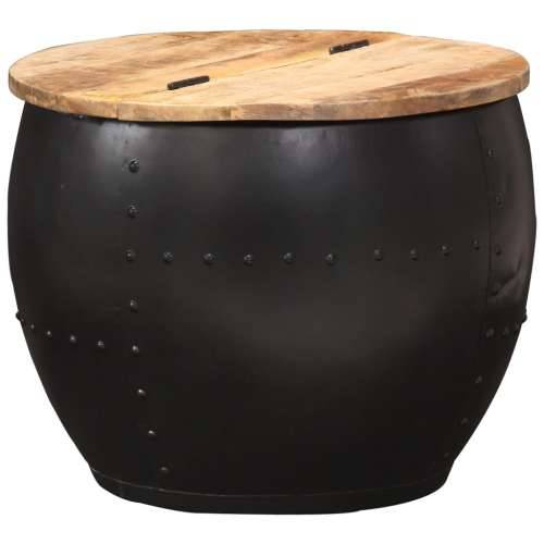 Stolić za kavu okrugli 53 x 43 cm od masivnog drva manga - Crna 53 x 43 cm 1 Cijena