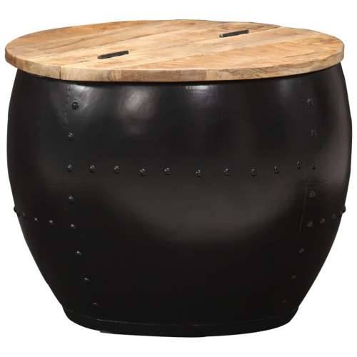 Stolić za kavu okrugli 53 x 43 cm od masivnog drva manga - Crna 53 x 43 cm 1 Cijena