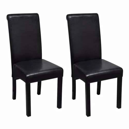 Blagovaonske stolice od umjetne kože 2 kom crne Cijena