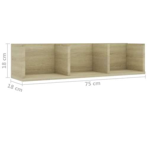 Zidna polica za CD-ove boja hrasta 75x18x18cm konstruirano drvo - sonoma hrast 1 Cijena