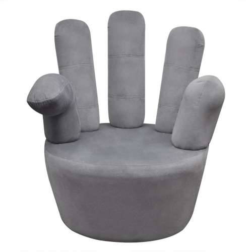 Stolica u obliku ruke baršunasta siva Cijena