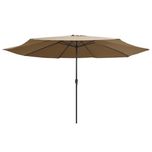 Vrtni suncobran s metalnim stupom 390 cm smeđesivi - Sivo-smeđa 1 Cijena