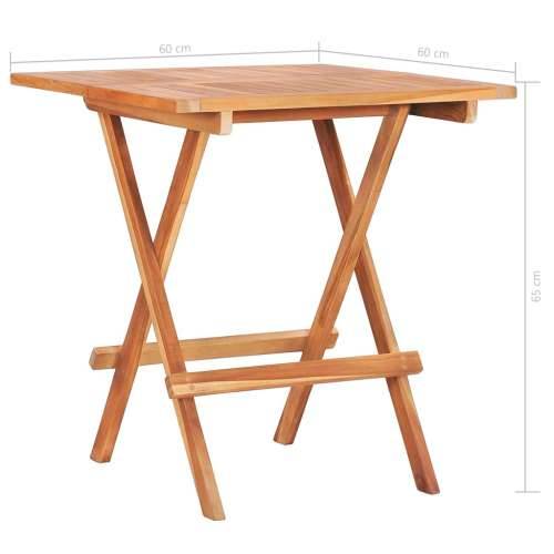 Sklopivi bistro stol 60 x 60 x 65 cm od masivne tikovine Cijena