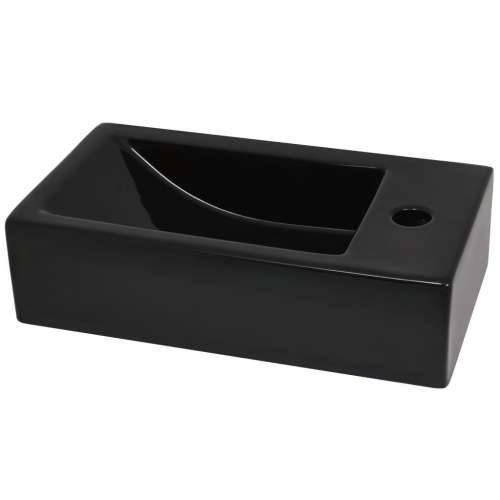 Umivaonik s otvorom pravokutni keramički crni 46x25,5x12 cm Cijena