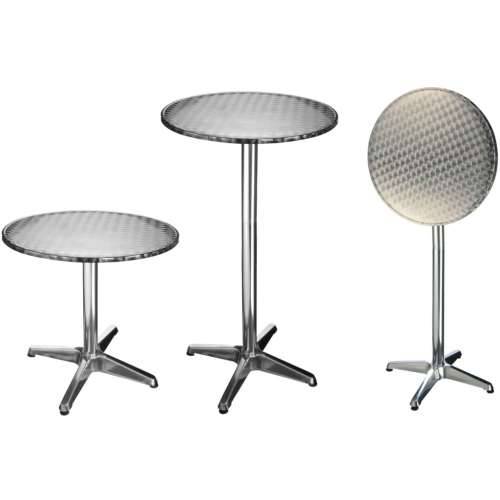 HI sklopivi stol za bistro/bar aluminijski okrugli 60x60x(58-115) cm Cijena