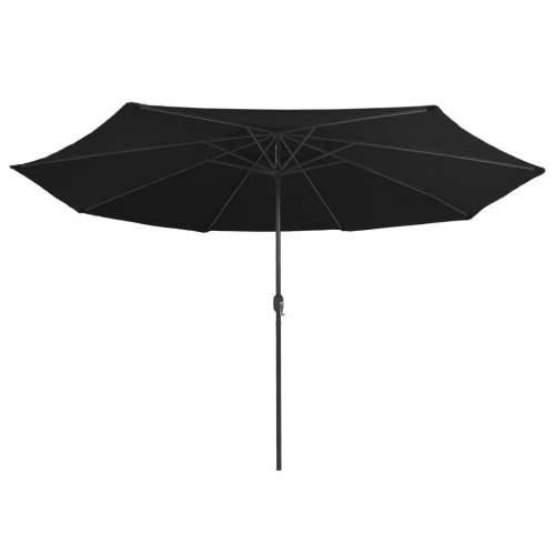 Vrtni suncobran s metalnim stupom 390 cm crni - Crna 1 Cijena