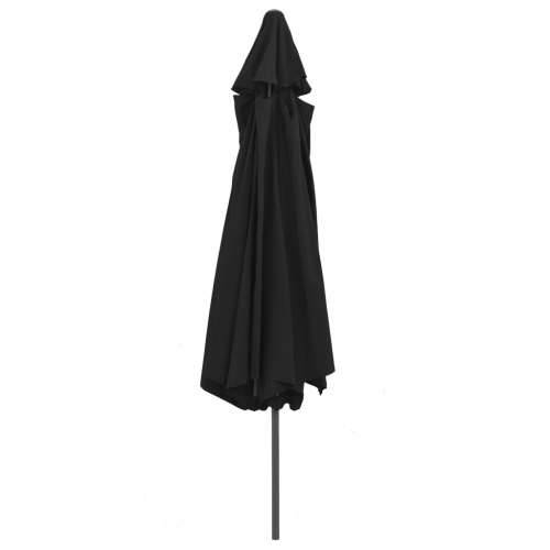 Vrtni suncobran s metalnim stupom 390 cm crni - Crna 1 Cijena
