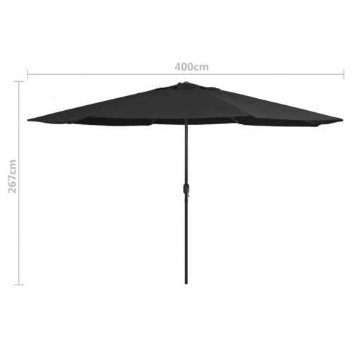 Vrtni suncobran s metalnim stupom 390 cm crni - Crna 1 Cijena