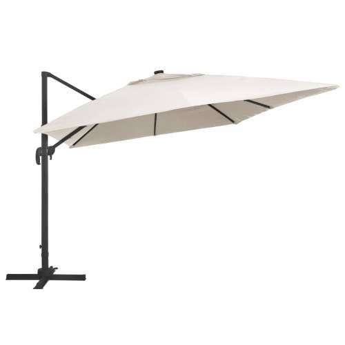 Konzolni vrtni suncobran LED sa stupom 400x300 cm boja pijeska - Pijesak 400 x 300 cm (7 x 5 cm) 1 Cijena