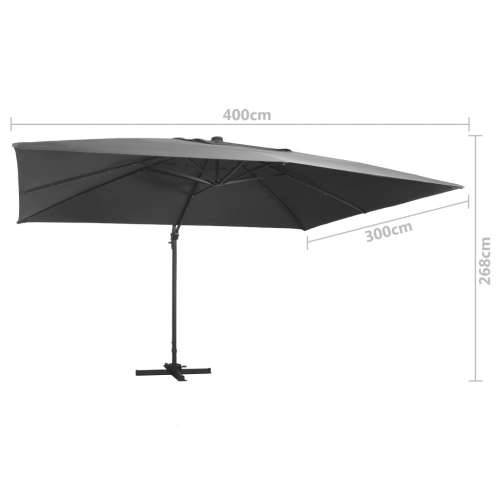 Konzolni vrtni suncobran LED sa stupom 400 x 300 cm antracit - Antracit 400 x 300 cm (7 x 5 cm) 1 Cijena