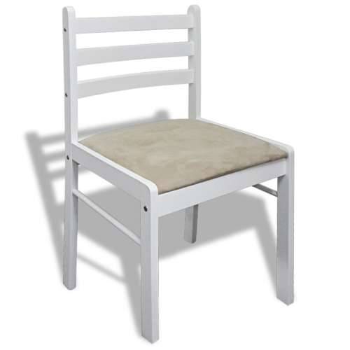 Blagovaonske stolice od masivnog drva kaučukovca 2 kom bijele Cijena
