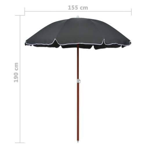 Vrtni suncobran s čeličnim stupom 180 cm antracit - Antracit 180 cm 1 Cijena