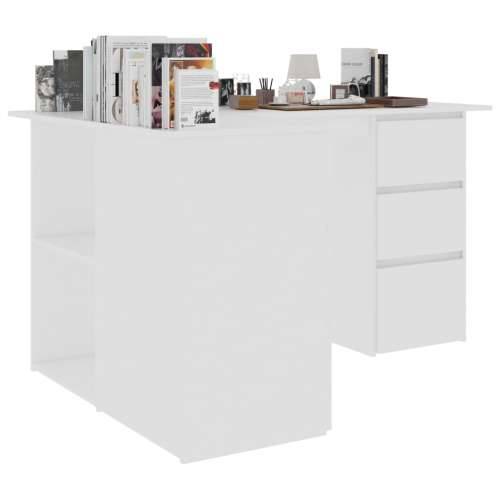 Kutni radni stol bijeli 145 x 100 x 76 cm od iverice Cijena