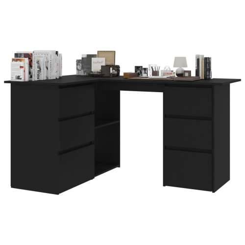 Kutni radni stol crni 145 x 100 x 76 cm od iverice Cijena