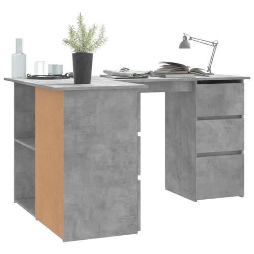 Kutni radni stol siva boja betona 145 x 100 x 76 cm od iverice Cijena