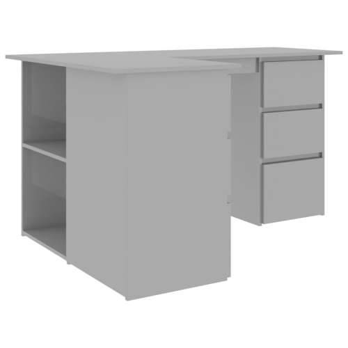 Kutni radni stol visoki sjaj sivi 145 x 100 x 76 cm iverica Cijena
