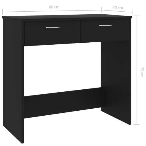 Radni stol crni 80 x 40 x 75 cm od konstruiranog drva - Crna Cijena