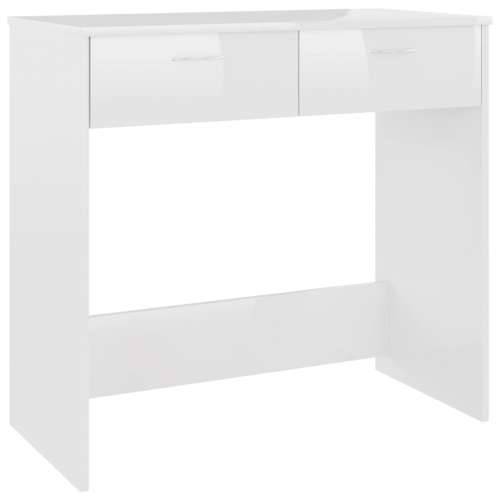 Radni stol visoki sjaj bijeli 80 x 40 x 75 cm konstruirano drvo - Visoko sjajno bijela Cijena