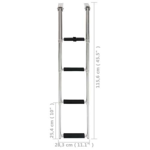 Sklopive ljestve za ukrcaj s 4 stepenice od nehrđajućeg čelika - 28.3 x 115.6 cm 1 Cijena